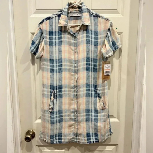 Billy T Plaid Tencel Lyocell Shirtdress‎ with Pockets Women’s size Small - Picture 4 of 12